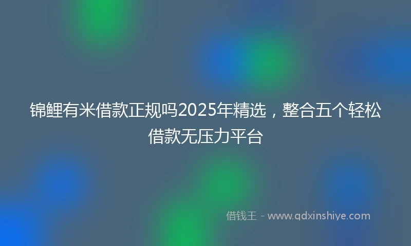 锦鲤有米借款正规吗2025年精选，整合五个轻松借款无压力平台
