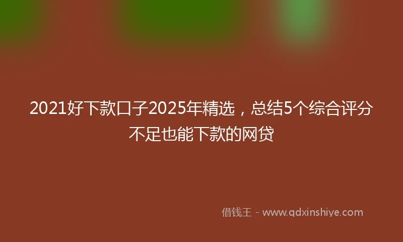 2021好下款口子2025年精选，总结5个综合评分不足也能下款的网贷