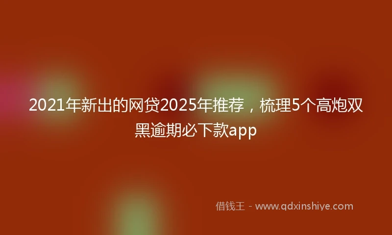 2021年新出的网贷2025年推荐，梳理5个高炮双黑逾期必下款app