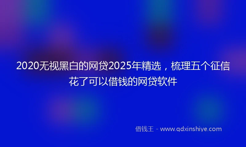 2020无视黑白的网贷2025年精选，梳理五个征信花了可以借钱的网贷软件