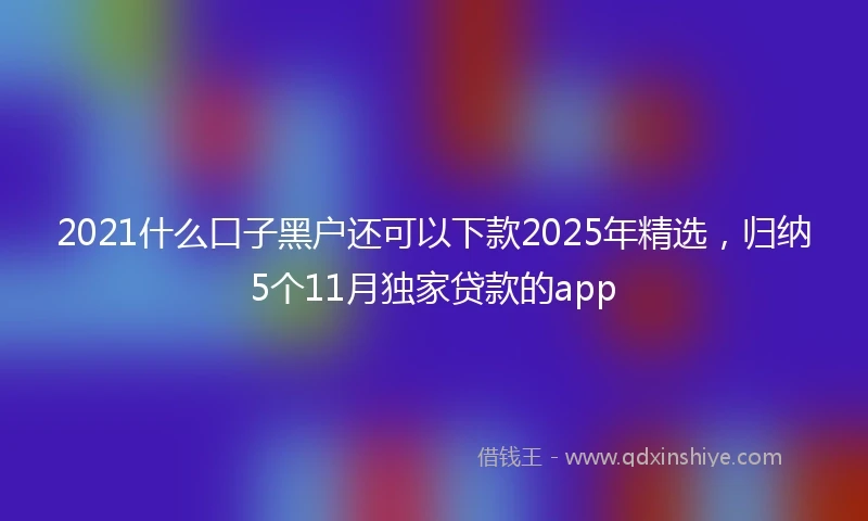 2021什么口子黑户还可以下款2025年精选，归纳5个11月独家贷款的app
