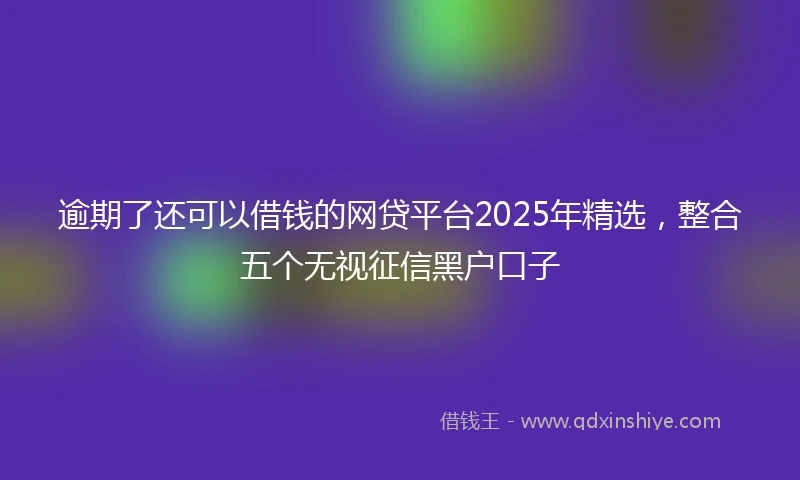 逾期了还可以借钱的网贷平台2025年精选，整合五个无视征信黑户口子
