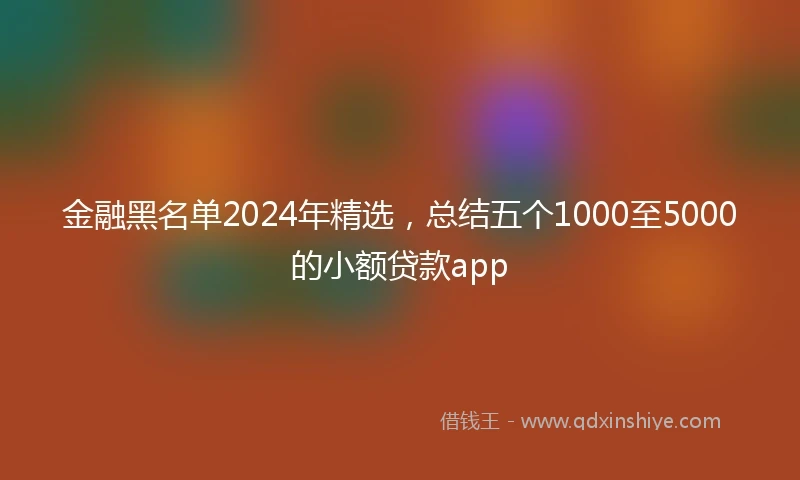 金融黑名单2024年精选，总结五个1000至5000的小额贷款app