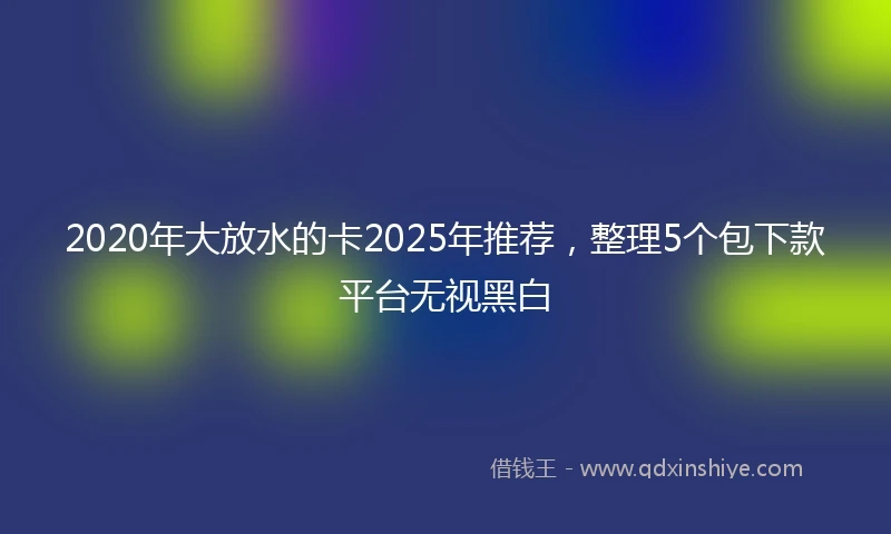 2020年大放水的卡2025年推荐，整理5个包下款平台无视黑白