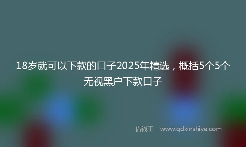 18岁就可以下款的口子2025年精选，概括5个5个无视黑户下款口子