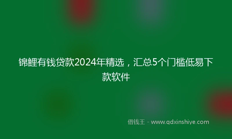 锦鲤有钱贷款2024年精选，汇总5个门槛低易下款软件