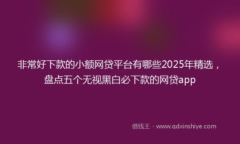 非常好下款的小额网贷平台有哪些2025年精选，盘点五个无视黑白必下款的网贷app