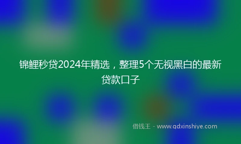 锦鲤秒贷2024年精选，整理5个无视黑白的最新贷款口子