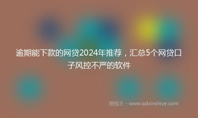 逾期能下款的网贷2024年推荐，汇总5个网贷口子风控不严的软件