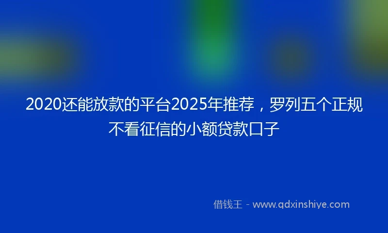 2020还能放款的平台2025年推荐，罗列五个正规不看征信的小额贷款口子