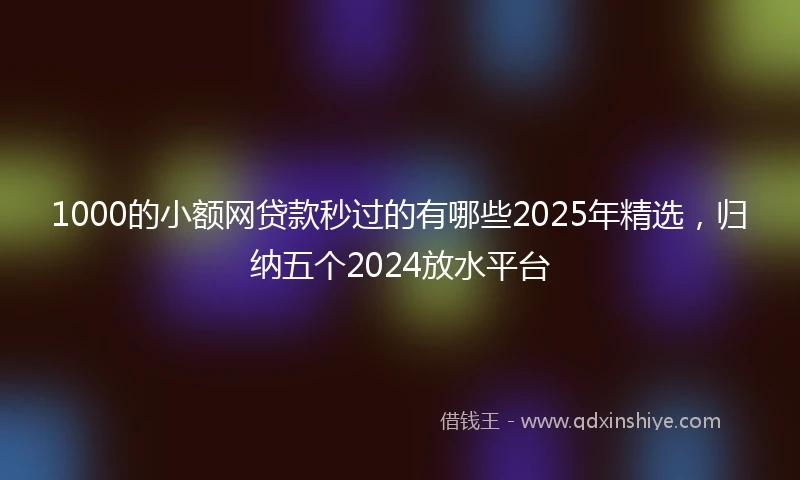 1000的小额网贷款秒过的有哪些2025年精选，归纳五个2024放水平台