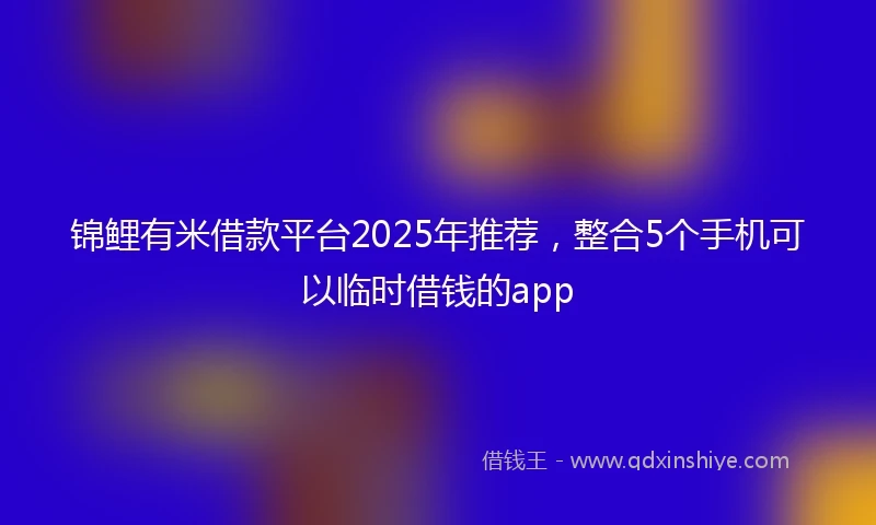 锦鲤有米借款平台2025年推荐，整合5个手机可以临时借钱的app