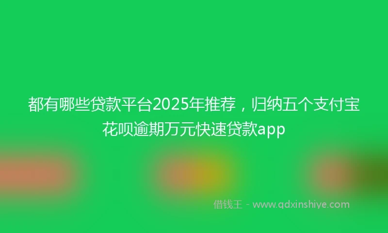 都有哪些贷款平台2025年推荐，归纳五个支付宝花呗逾期万元快速贷款app