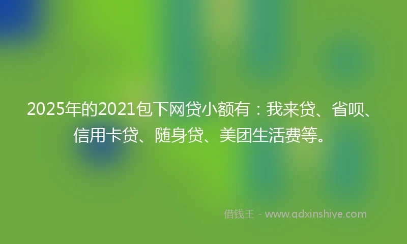 2025年的2021包下网贷小额有：我来贷、省呗、信用卡贷、随身贷、美团生活费等。