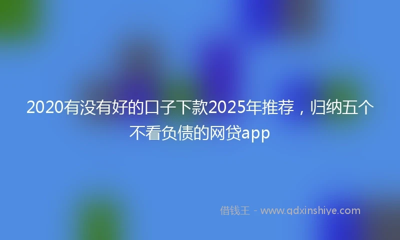 2020有没有好的口子下款2025年推荐，归纳五个不看负债的网贷app