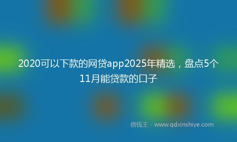 2020可以下款的网贷app2025年精选，盘点5个11月能贷款的口子