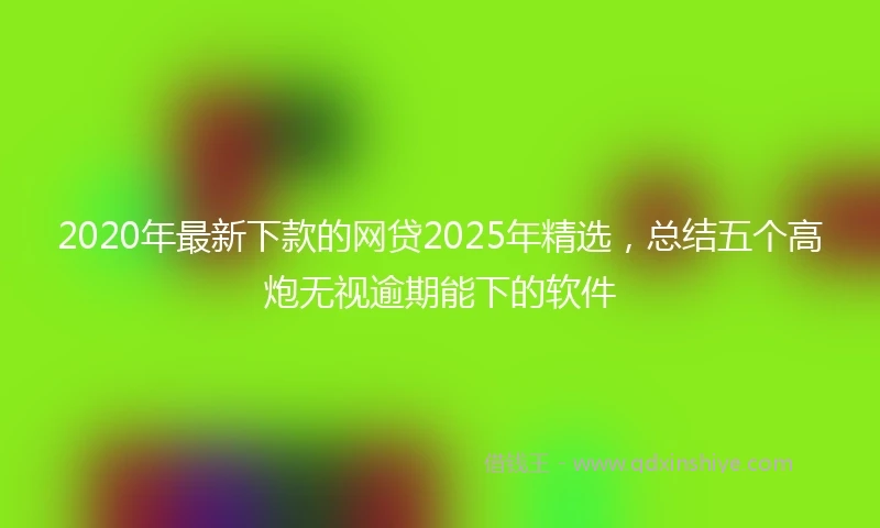 2020年最新下款的网贷2025年精选，总结五个高炮无视逾期能下的软件