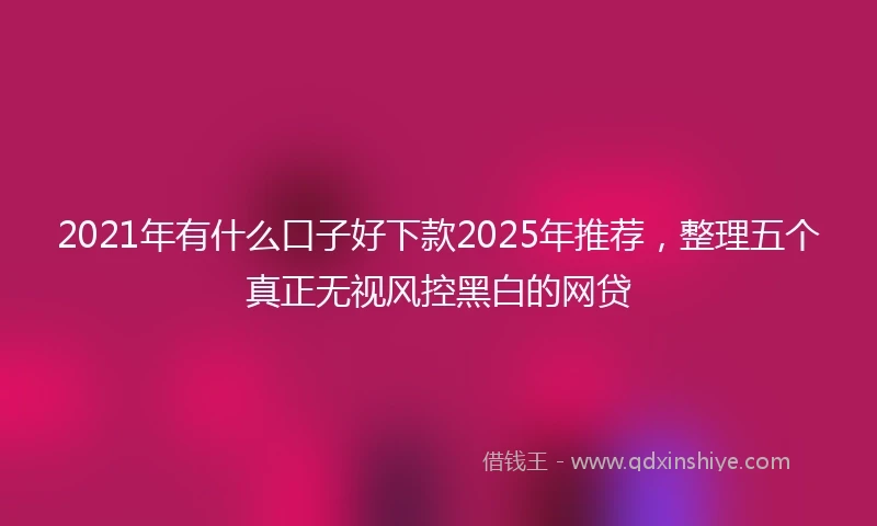 2021年有什么口子好下款2025年推荐，整理五个真正无视风控黑白的网贷