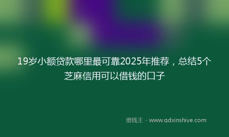 19岁小额贷款哪里最可靠2025年推荐，总结5个芝麻信用可以借钱的口子