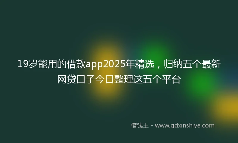 19岁能用的借款app2025年精选，归纳五个最新网贷口子今日整理这五个平台