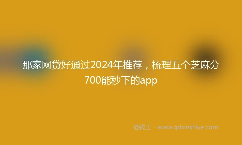 那家网贷好通过2024年推荐，梳理五个芝麻分700能秒下的app