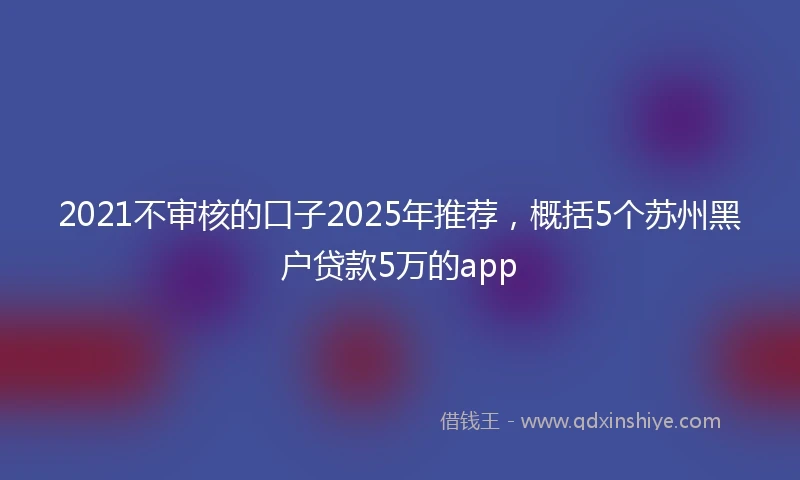 2021不审核的口子2025年推荐，概括5个苏州黑户贷款5万的app
