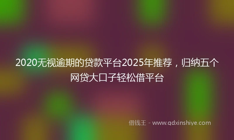 2020无视逾期的贷款平台2025年推荐，归纳五个网贷大口子轻松借平台