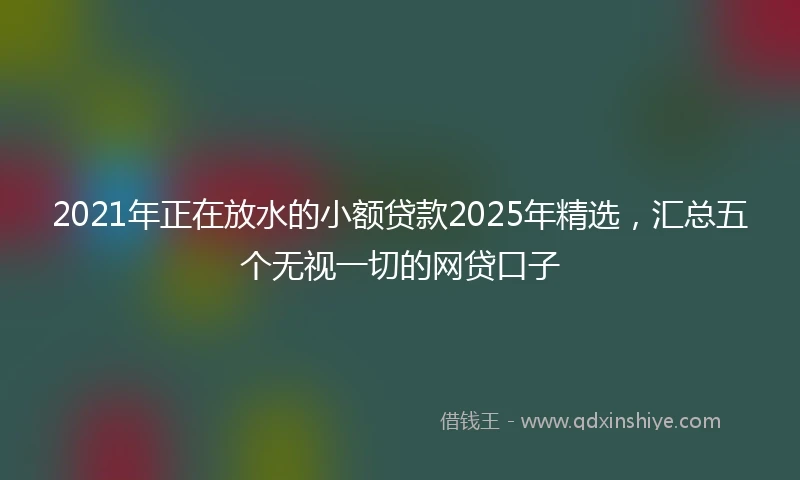 2021年正在放水的小额贷款2025年精选，汇总五个无视一切的网贷口子