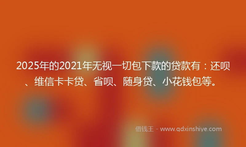 2025年的2021年无视一切包下款的贷款有：还呗、维信卡卡贷、省呗、随身贷、小花钱包等。