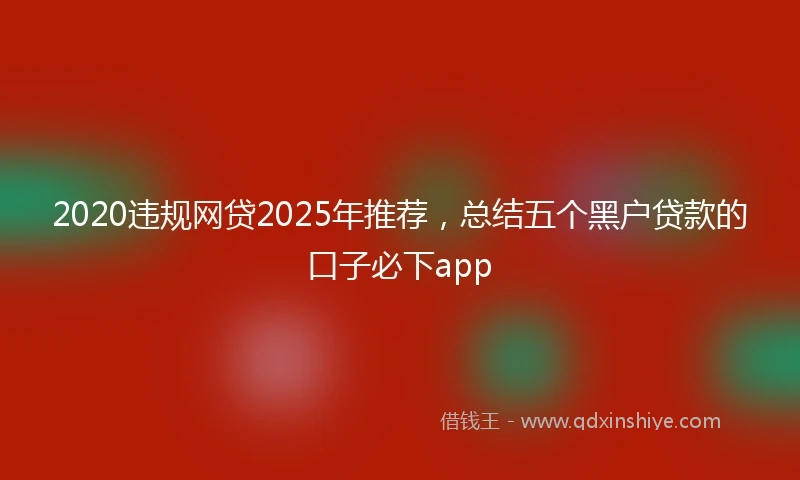 2020违规网贷2025年推荐，总结五个黑户贷款的口子必下app