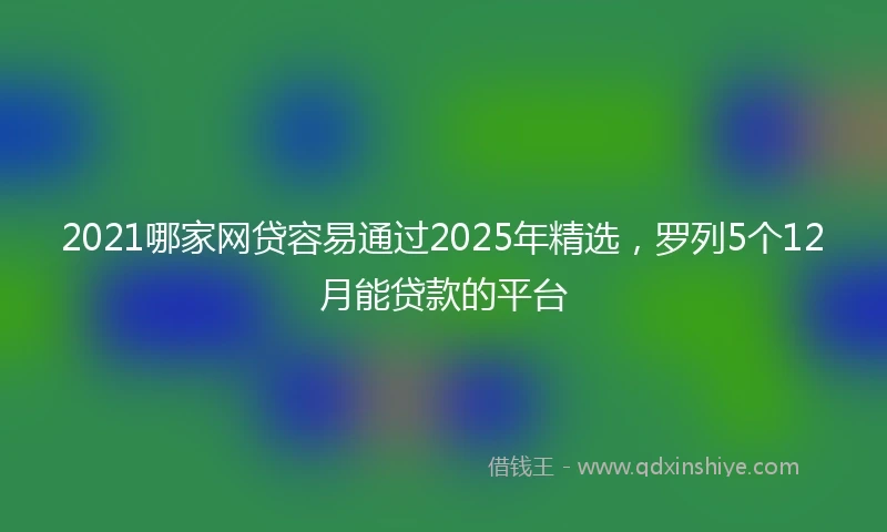 2021哪家网贷容易通过2025年精选，罗列5个12月能贷款的平台