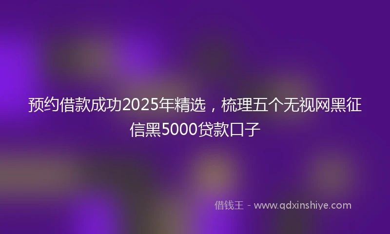 预约借款成功2025年精选，梳理五个无视网黑征信黑5000贷款口子