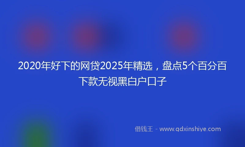 2020年好下的网贷2025年精选，盘点5个百分百下款无视黑白户口子