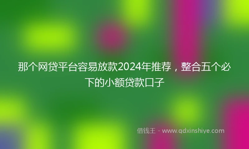 那个网贷平台容易放款2024年推荐，整合五个必下的小额贷款口子