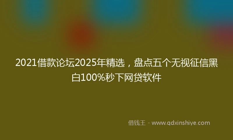 2021借款论坛2025年精选，盘点五个无视征信黑白100%秒下网贷软件