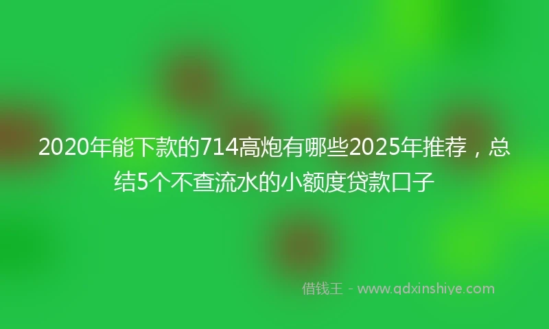 2020年能下款的714高炮有哪些2025年推荐，总结5个不查流水的小额度贷款口子