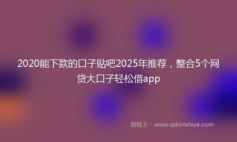 2020能下款的口子贴吧2025年推荐，整合5个网贷大口子轻松借app