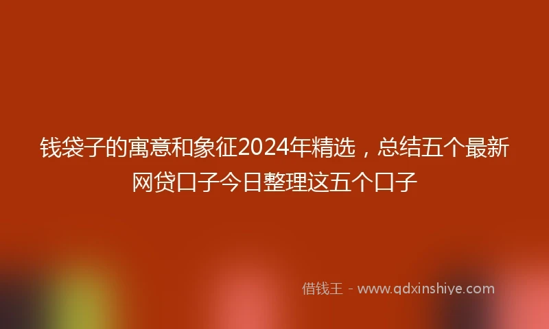 钱袋子的寓意和象征2024年精选，总结五个最新网贷口子今日整理这五个口子