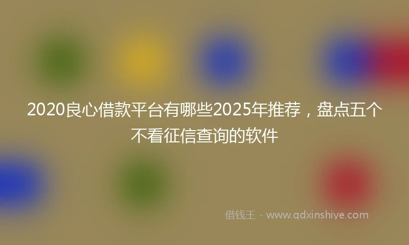 2020良心借款平台有哪些2025年推荐，盘点五个不看征信查询的软件