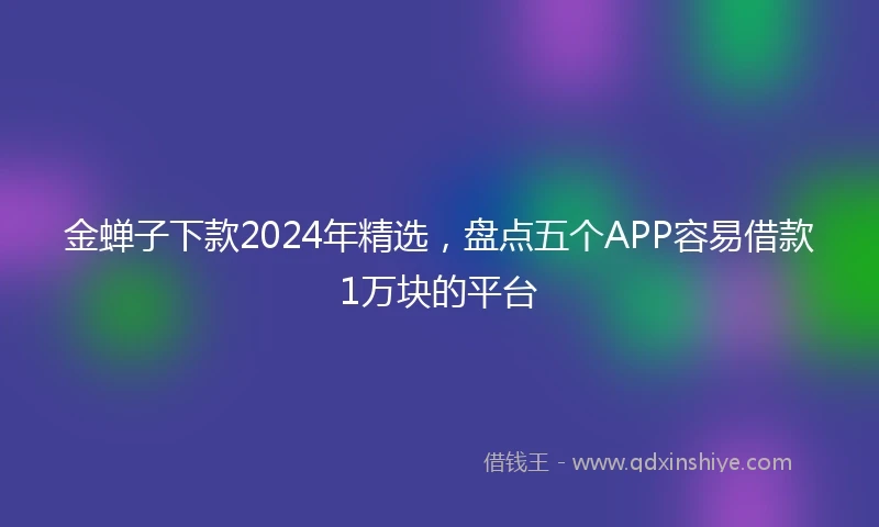 金蝉子下款2024年精选，盘点五个APP容易借款1万块的平台