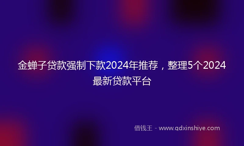 金蝉子贷款强制下款2024年推荐，整理5个2024最新贷款平台