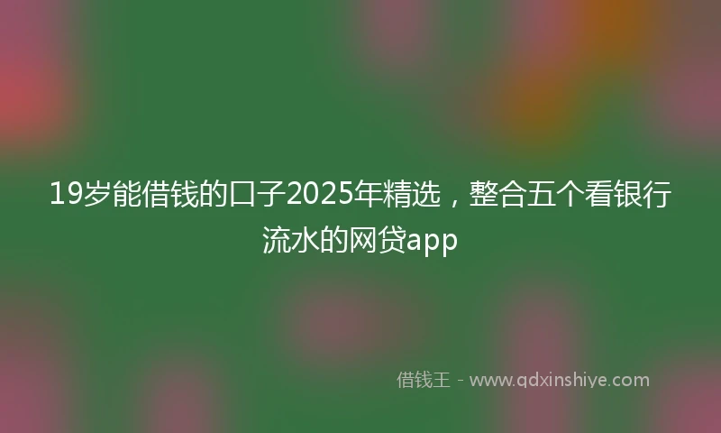 19岁能借钱的口子2025年精选，整合五个看银行流水的网贷app