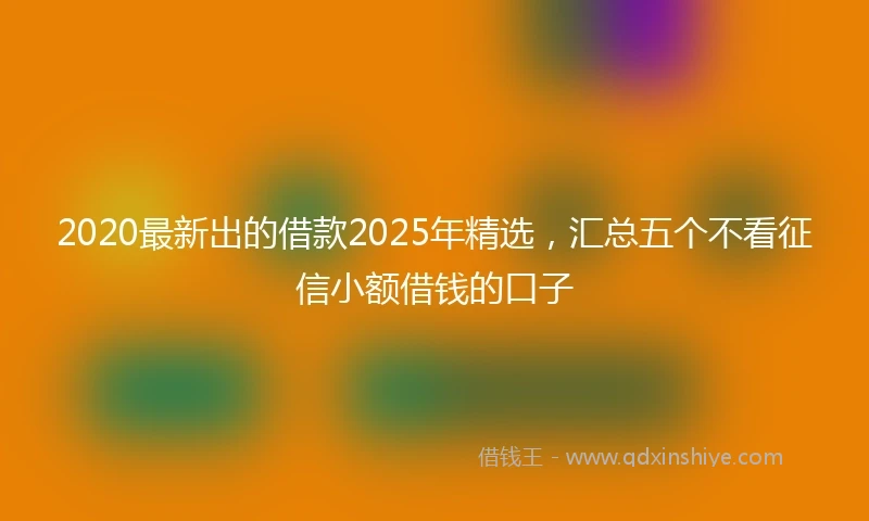 2020最新出的借款2025年精选，汇总五个不看征信小额借钱的口子