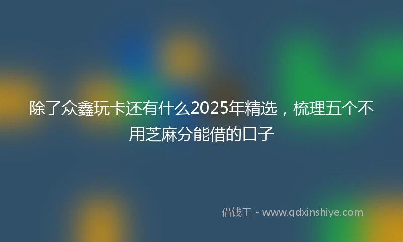 除了众鑫玩卡还有什么2025年精选，梳理五个不用芝麻分能借的口子