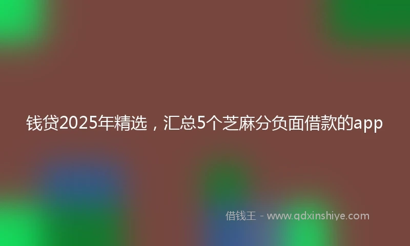 钱贷2025年精选，汇总5个芝麻分负面借款的app
