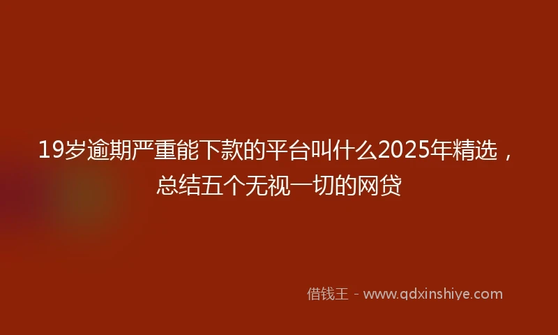 19岁逾期严重能下款的平台叫什么2025年精选，总结五个无视一切的网贷