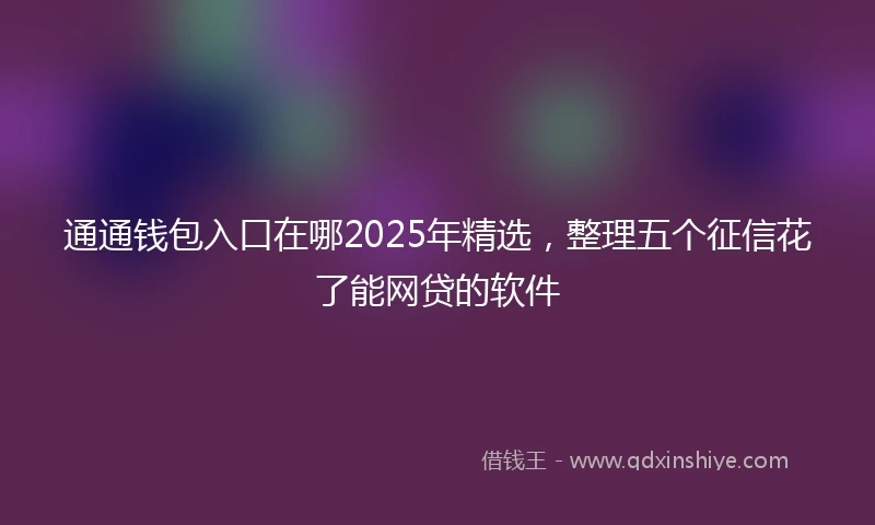 通通钱包入口在哪2025年精选，整理五个征信花了能网贷的软件