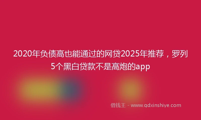 2020年负债高也能通过的网贷2025年推荐，罗列5个黑白贷款不是高炮的app