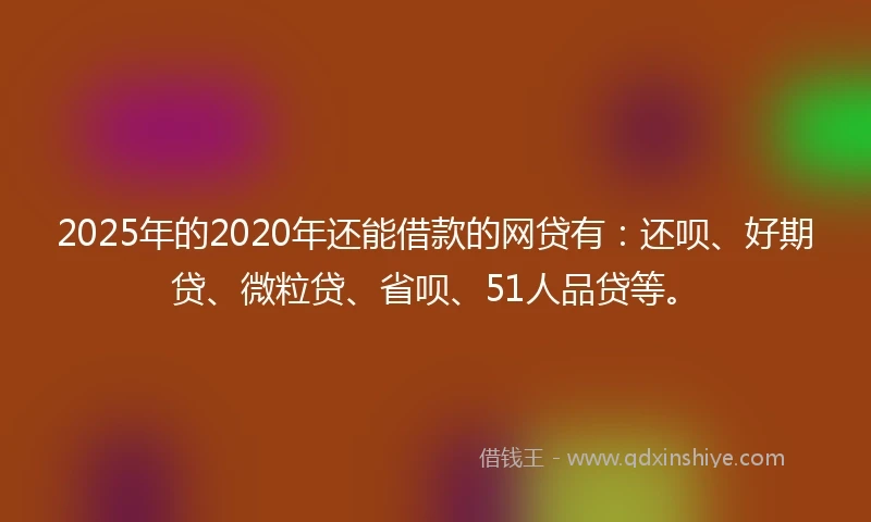 2025年的2020年还能借款的网贷有：还呗、好期贷、微粒贷、省呗、51人品贷等。