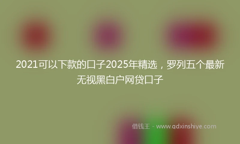 2021可以下款的口子2025年精选，罗列五个最新无视黑白户网贷口子